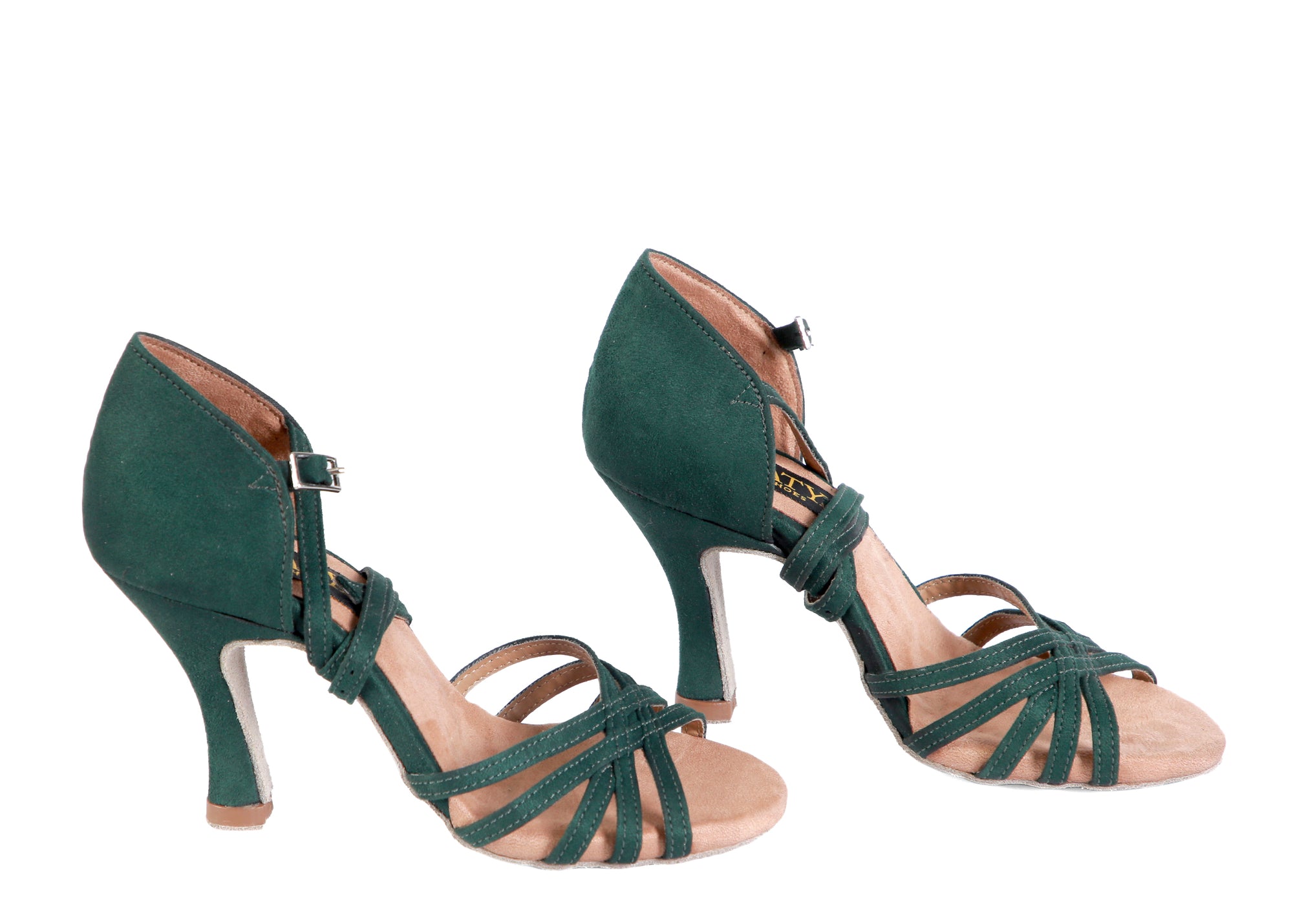 Classic Green Suede Latin Dance Heels - MIA | Natya Shoes