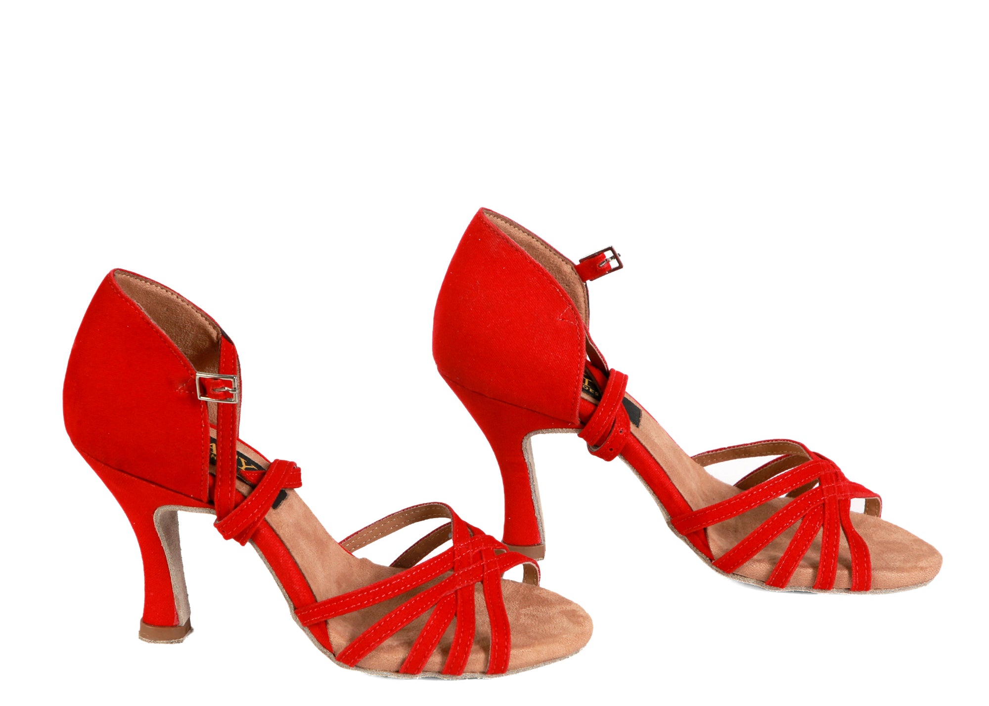 Classic Red Suede Latin Dance Heels - MIA | Natya Shoes