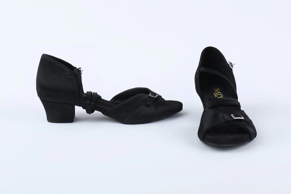 VENICE Black Adjustable Latin Dance Heels – view 2