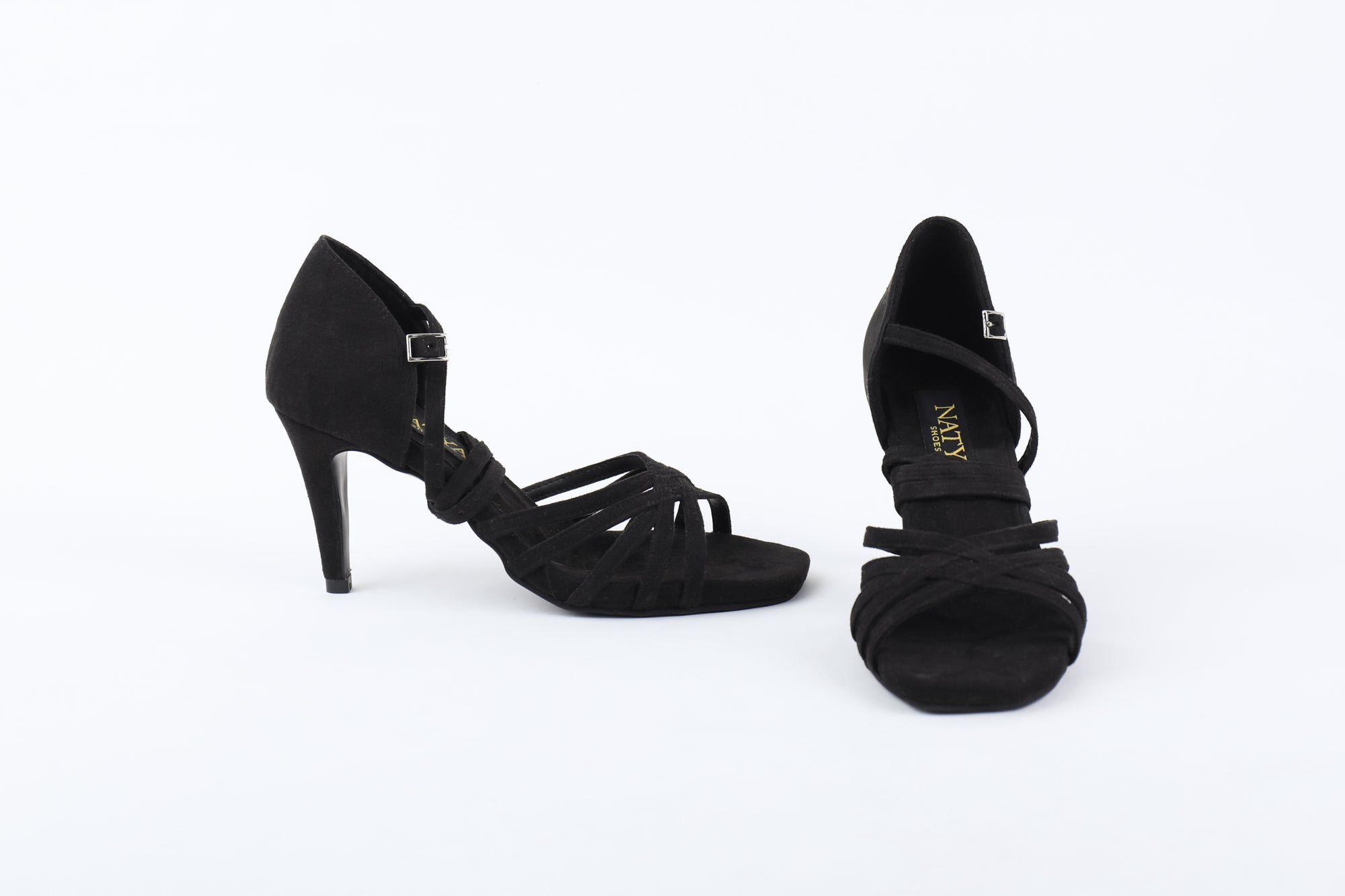 Black Suede Professional Latin Dance Heels - MIA | Natya Shoes