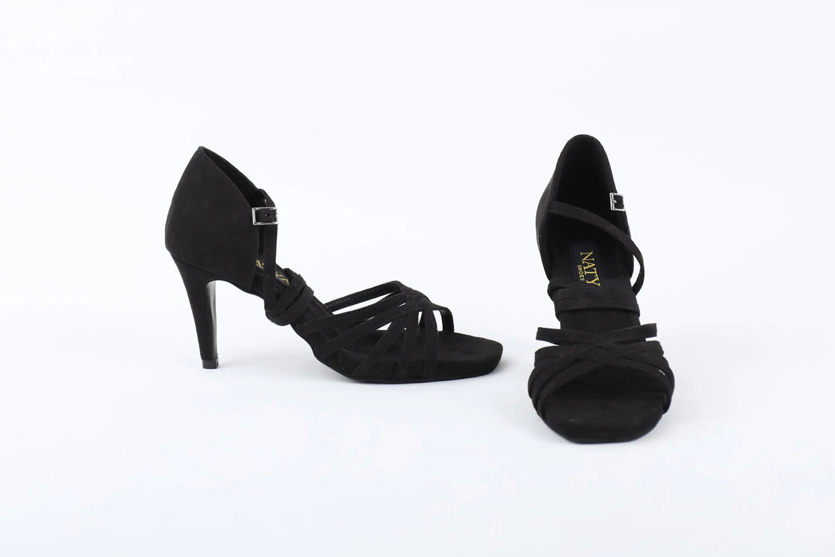 Black Suede Professional Latin Dance Heels - MIA – view 2