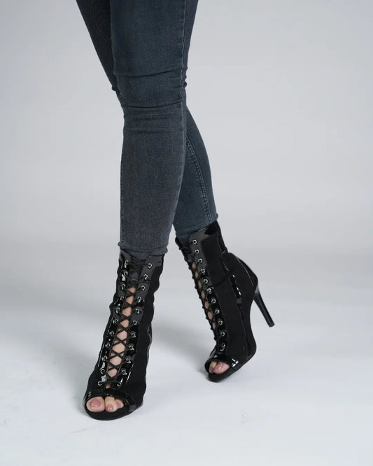 Black Suede Ankle Booties - TWIST | Natya Shoes Natya Shoes