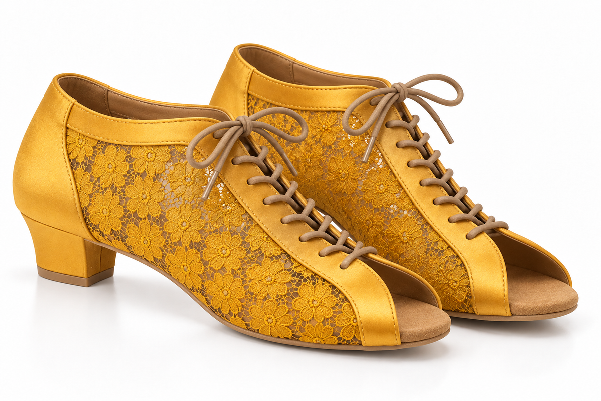 KHWAAB Mustard Custom Made Latin Dance Booties