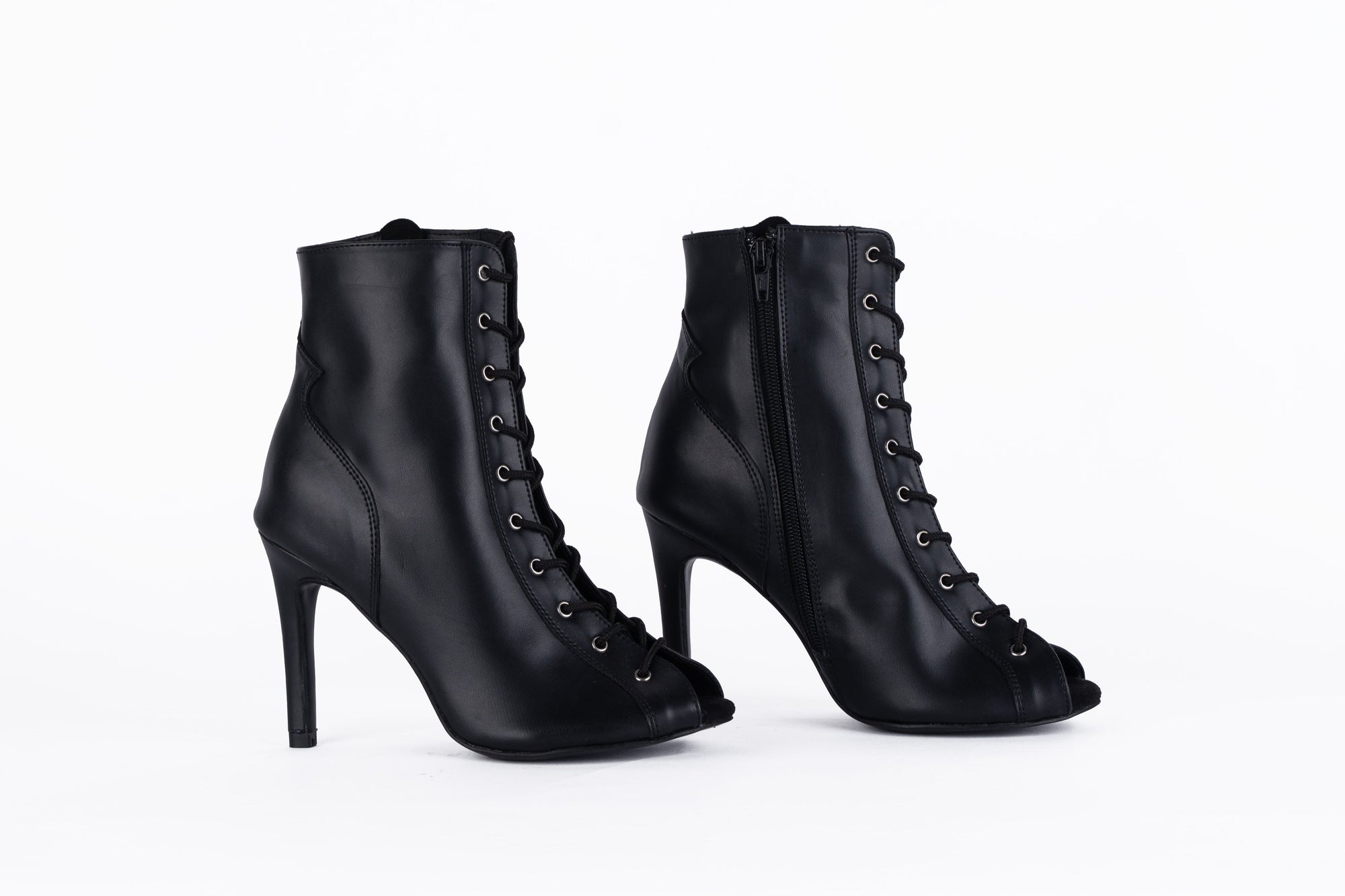 Black Fully Adjustable Lace-up Heels -Empress | Natya Shoes
