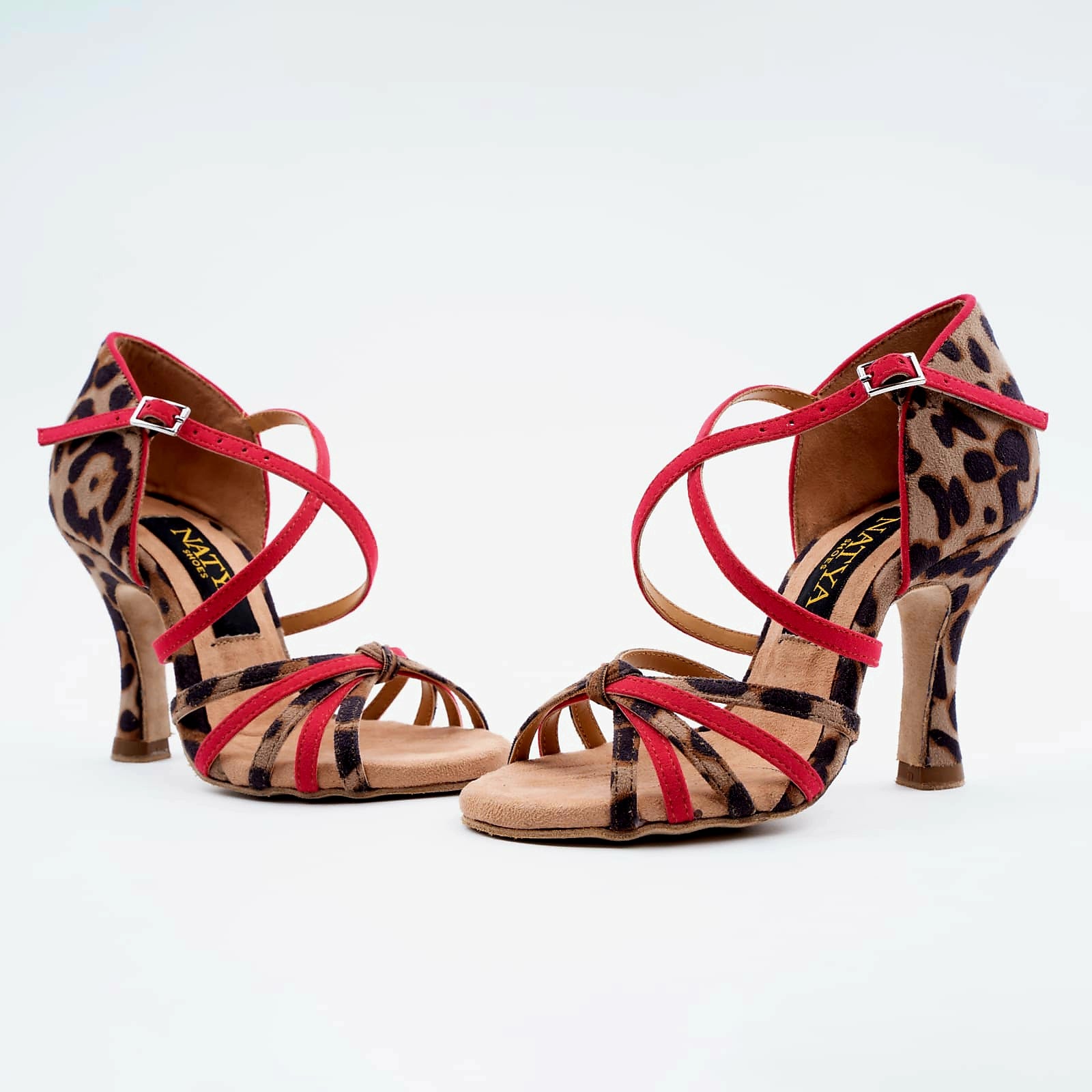 Animal Print Suede Latin Dance Heels - TRIXIE | Natya Shoes