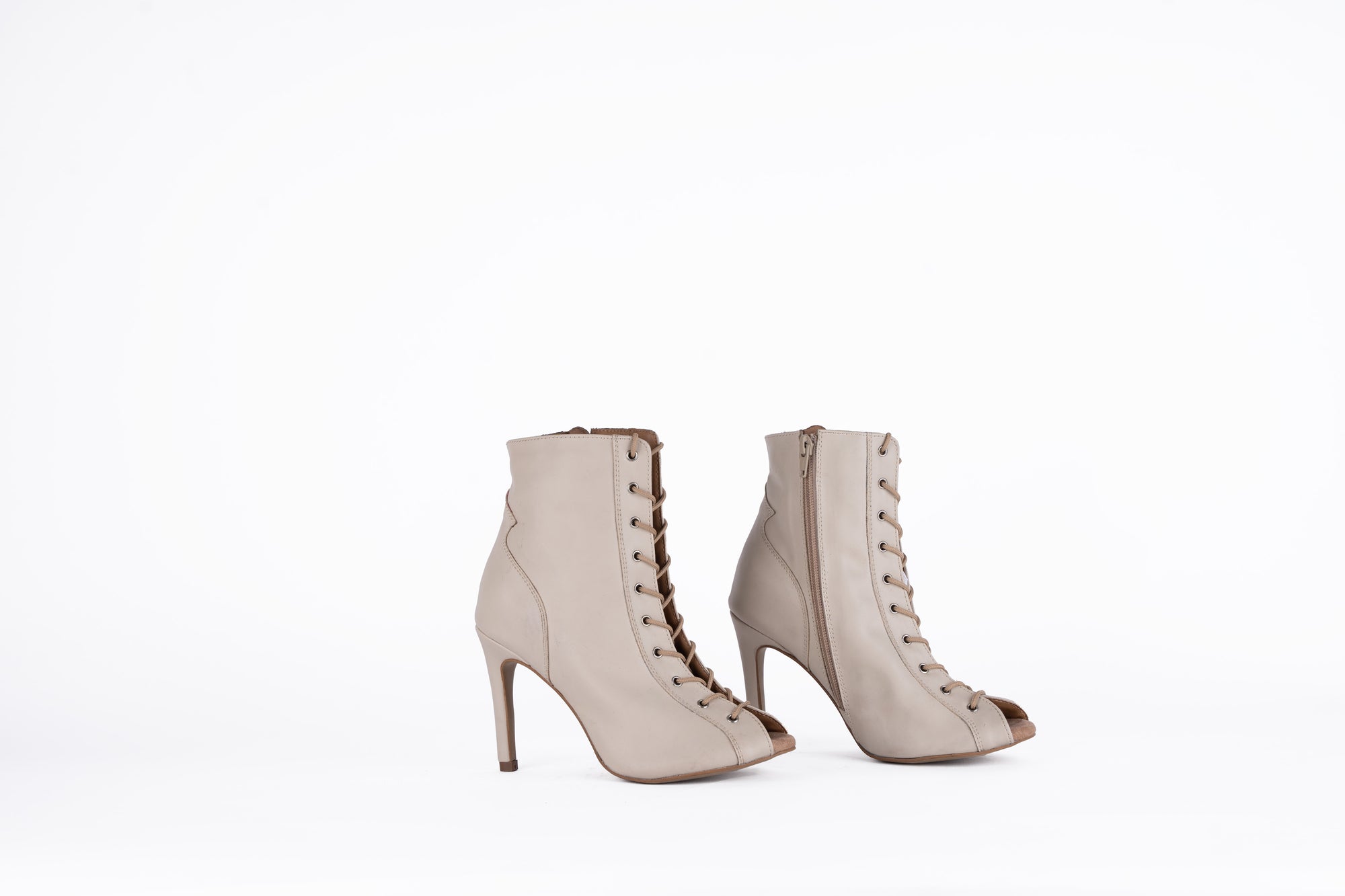 Off White Fully Adjustable Heels -Empress | Natya Shoes