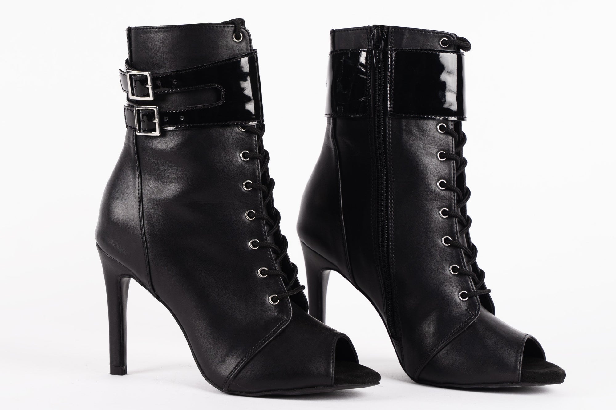 Open toe lace up booties - CAMELLIA | Natya Shoes
