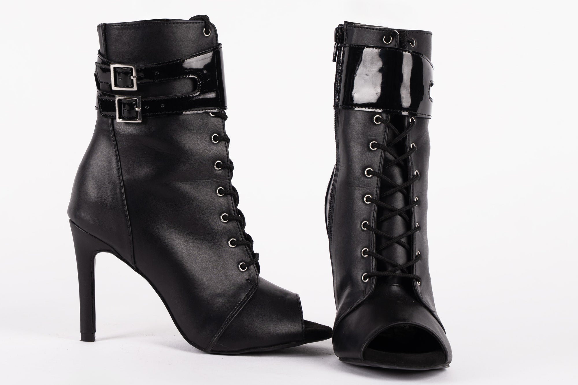 Open toe lace up booties - CAMELLIA | Natya Shoes