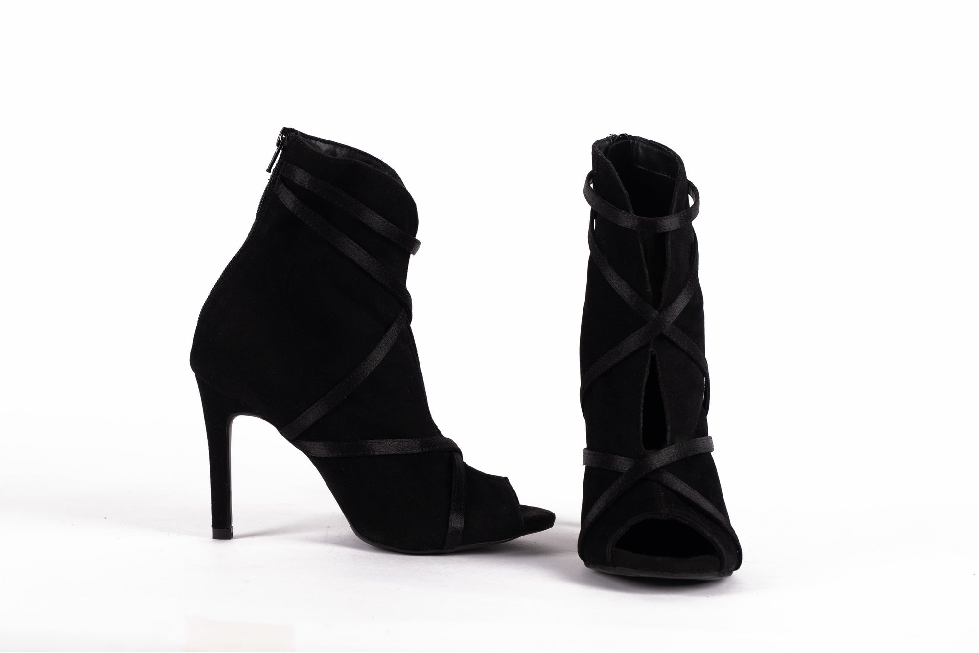 Black Booties in Suede - SIERRA | Natya Shoes
