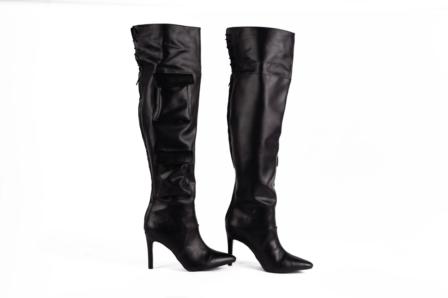 Pointed Closed Toe Long Boots with Pockets - CAROL | Natya Shoes Natya Shoes