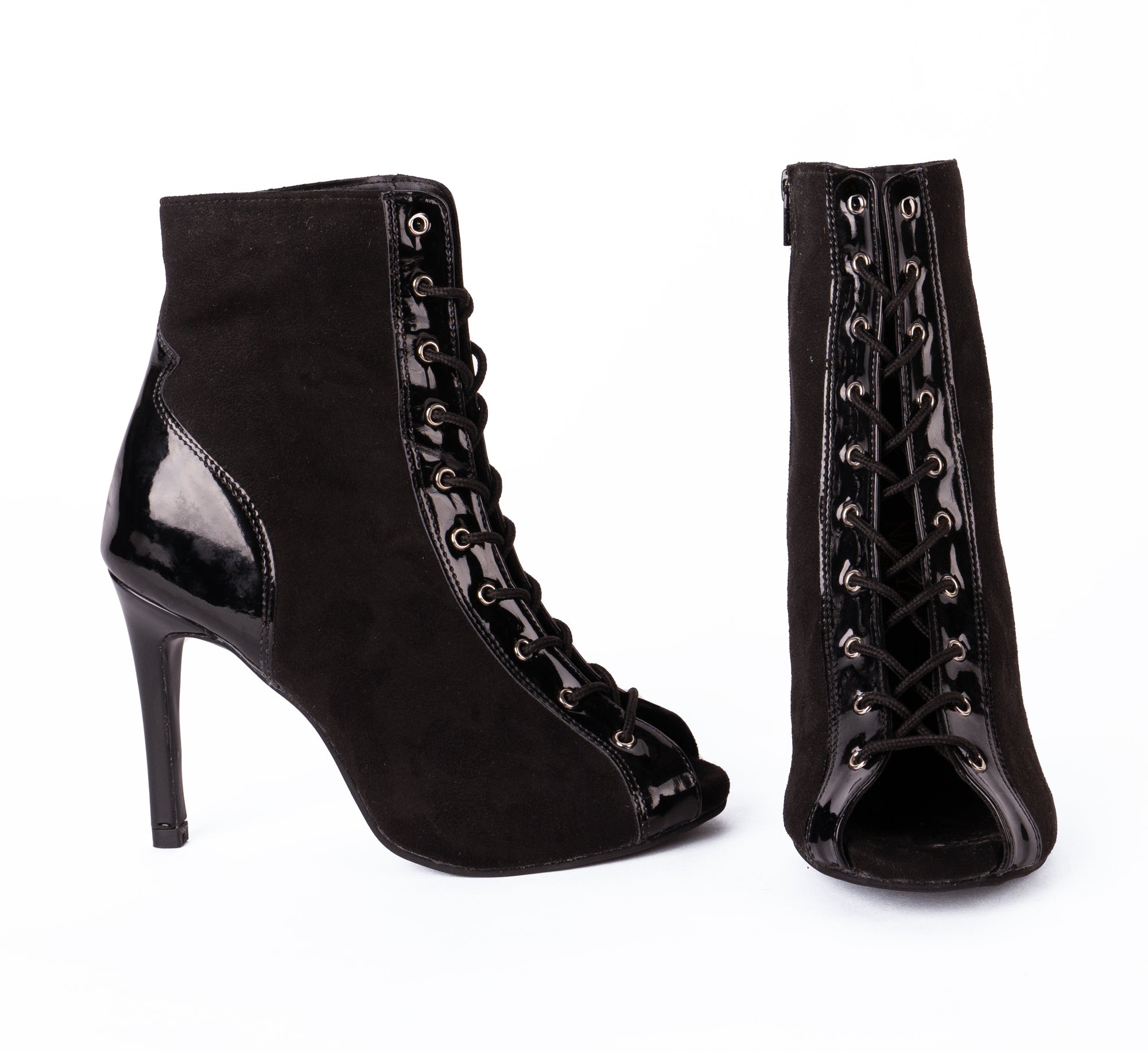 Black Fully Adjustable Lace-up Heels -Empress | Natya Shoes
