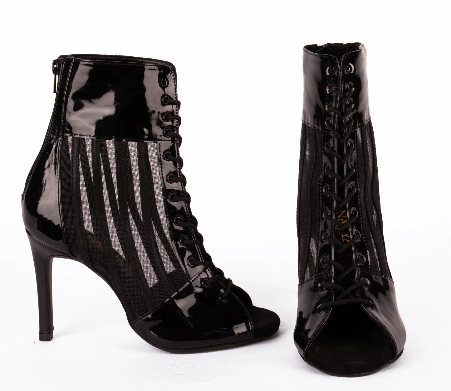 Fully Adjustable Black Lace-up Booties - NATALIA | Natya Shoes Natya Shoes