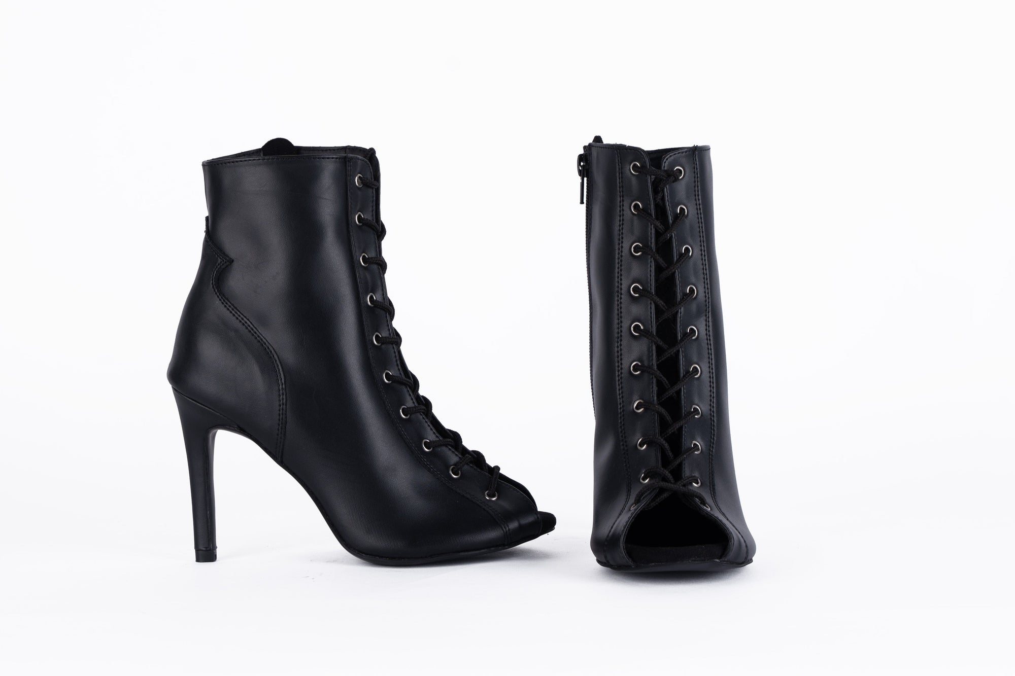 Black Fully Adjustable Lace-up Heels -Empress | Natya Shoes