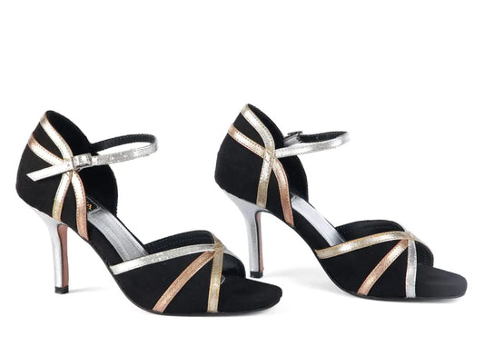 Black Suede Tango Dance Heels – ALASKA | Natya Shoes