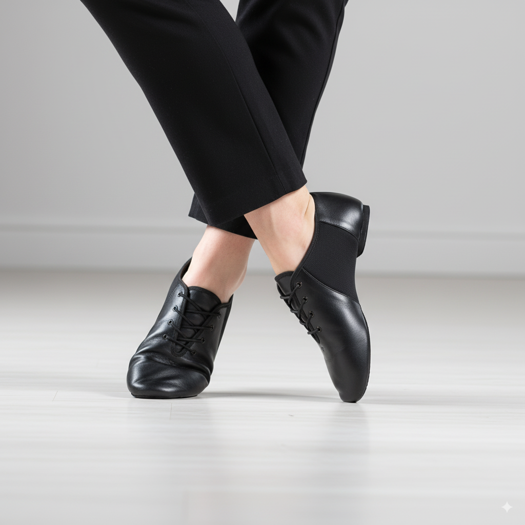Genuine Leather Black Jazz & Latin Dance Shoes - JADE | Natya Shoes