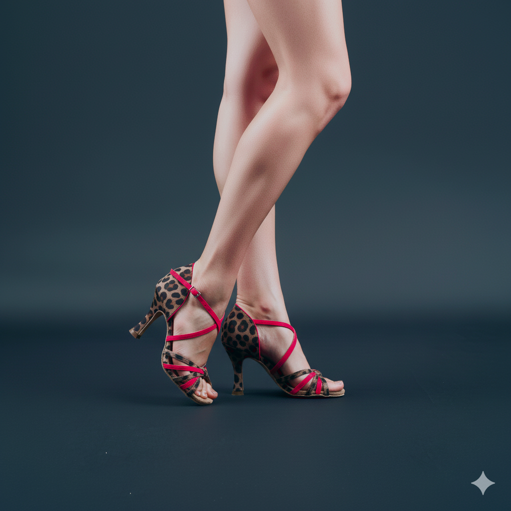 Animal Print Suede Latin Dance Heels - TRIXIE | Natya Shoes