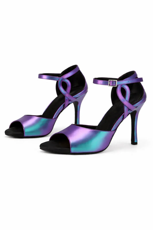 Iridescent Blue Tango Dance Heels- MRIGYA | Natya Shoes Natya Shoes