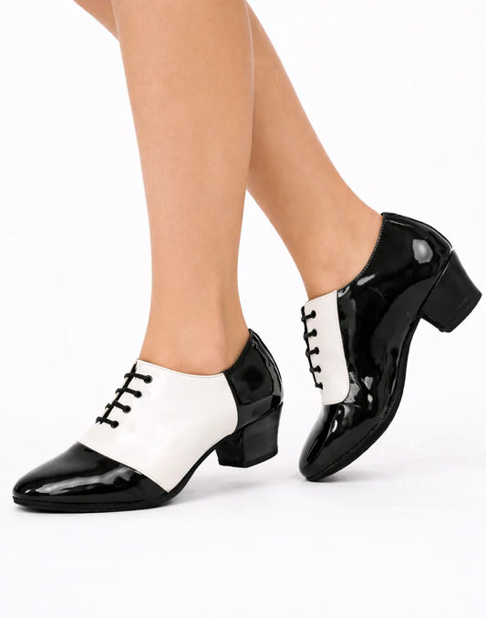 Unisex Black & White Mambo Shoes - DUET | Natya Shoes Natya Shoes