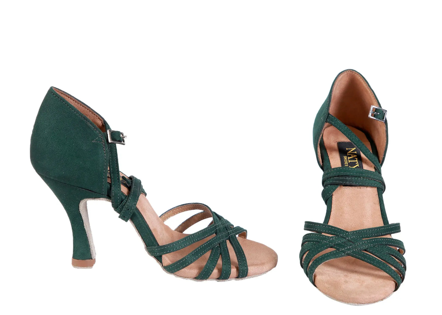 Classic Green Suede Latin Dance Heels - MIA | Natya Shoes