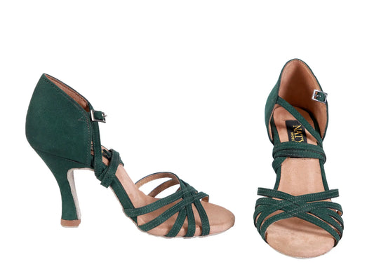 Classic Green Suede Latin Dance Heels - MIA | Natya Shoes