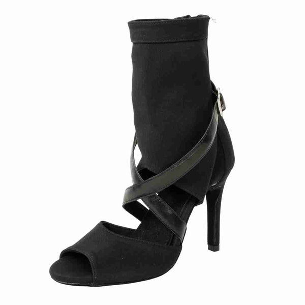 ALMA - Open toe Stretch Lycra Stiletto Ankle Boots