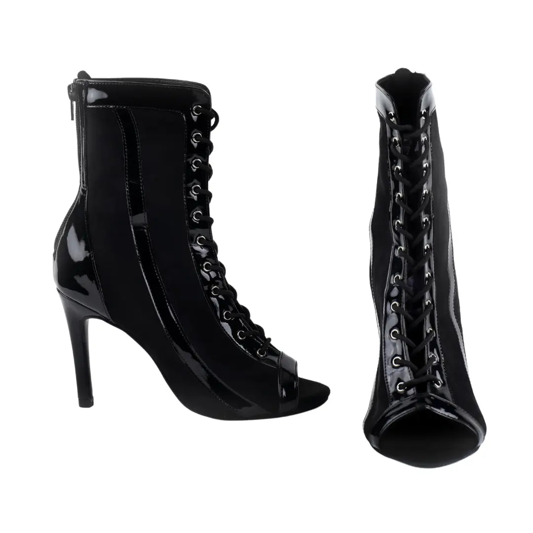 Black Suede Ankle Booties - TWIST | Natya Shoes Natya Shoes