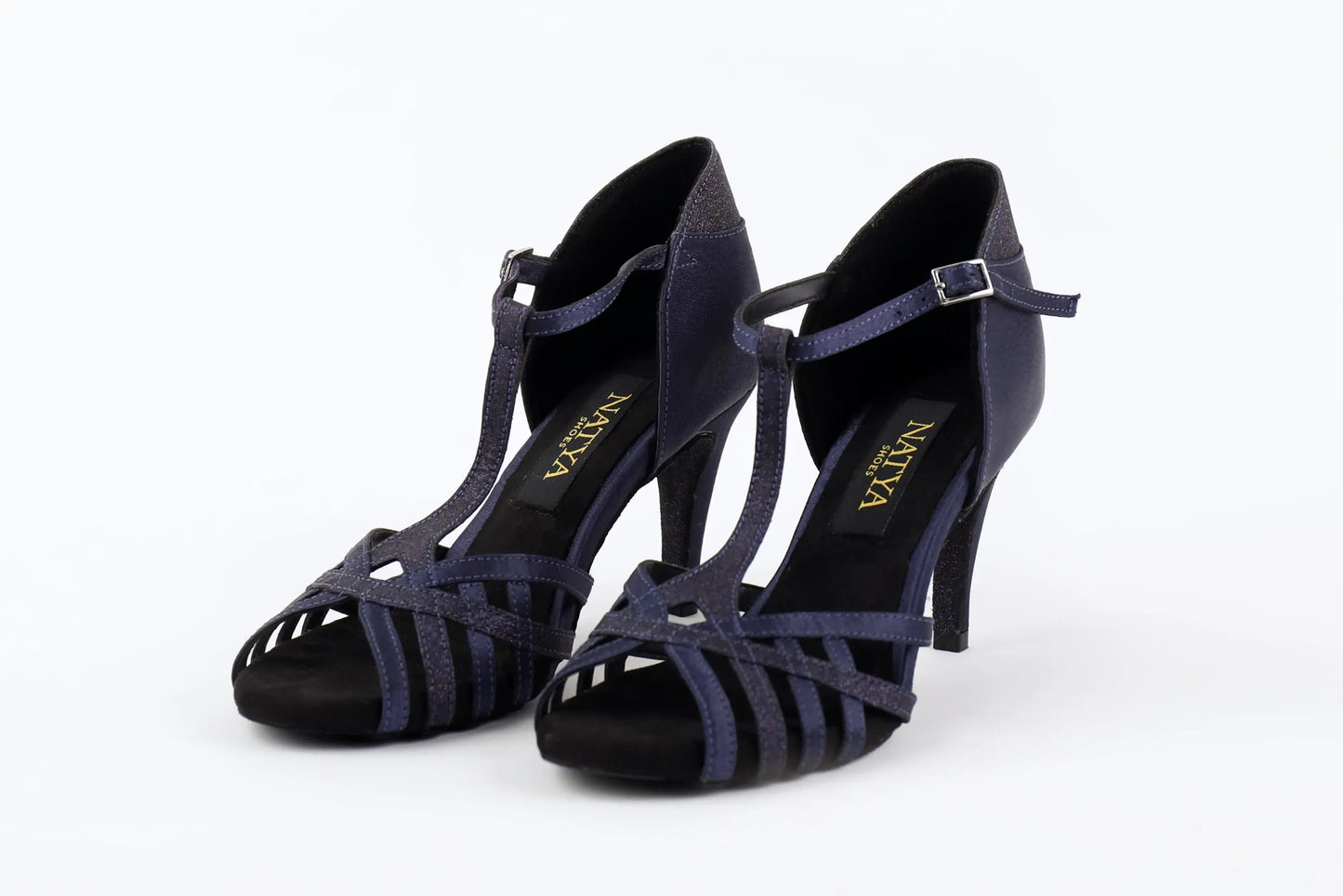 Glittery Blue Latin Dance Heels - BREEZE | Natya Shoes