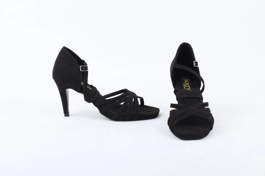Black Suede Professional Latin Dance Heels - MIA | Natya Shoes