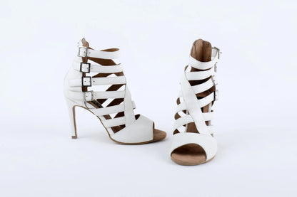 CASCADE White Cage Design Heels – view 3