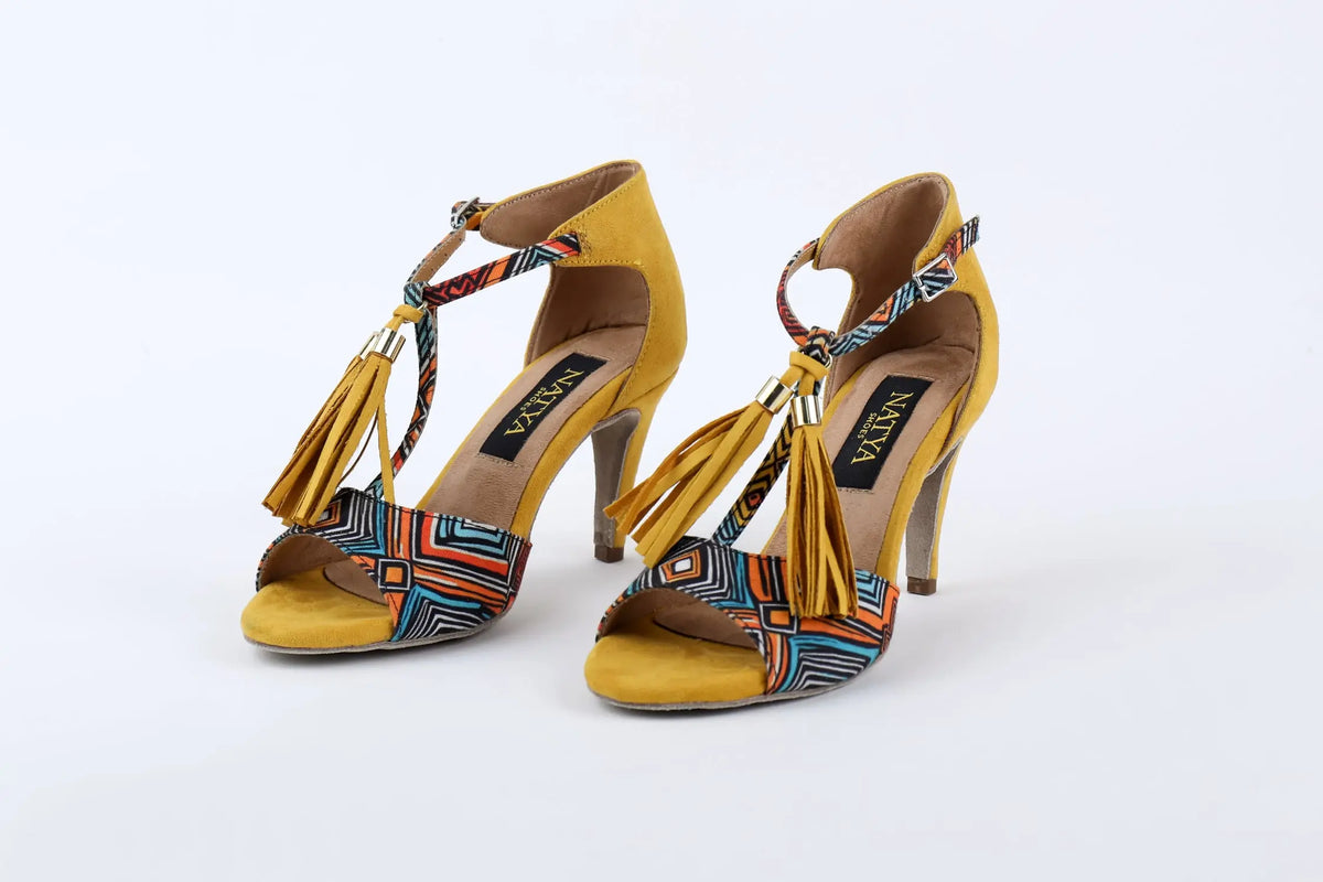 Mustard Kizomba Dance Heels - AYANA