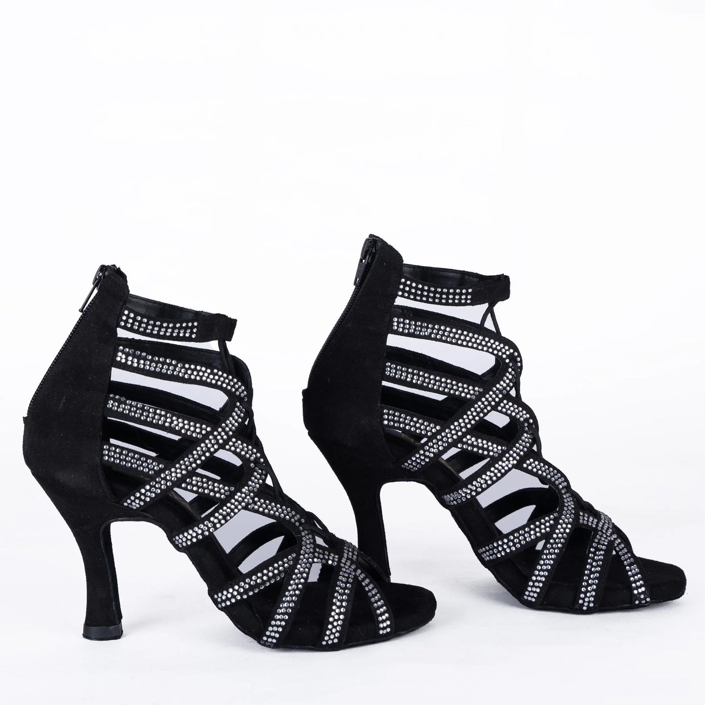 Black Rhinestone Heels - PETRA | Natya Shoes Natya Shoes