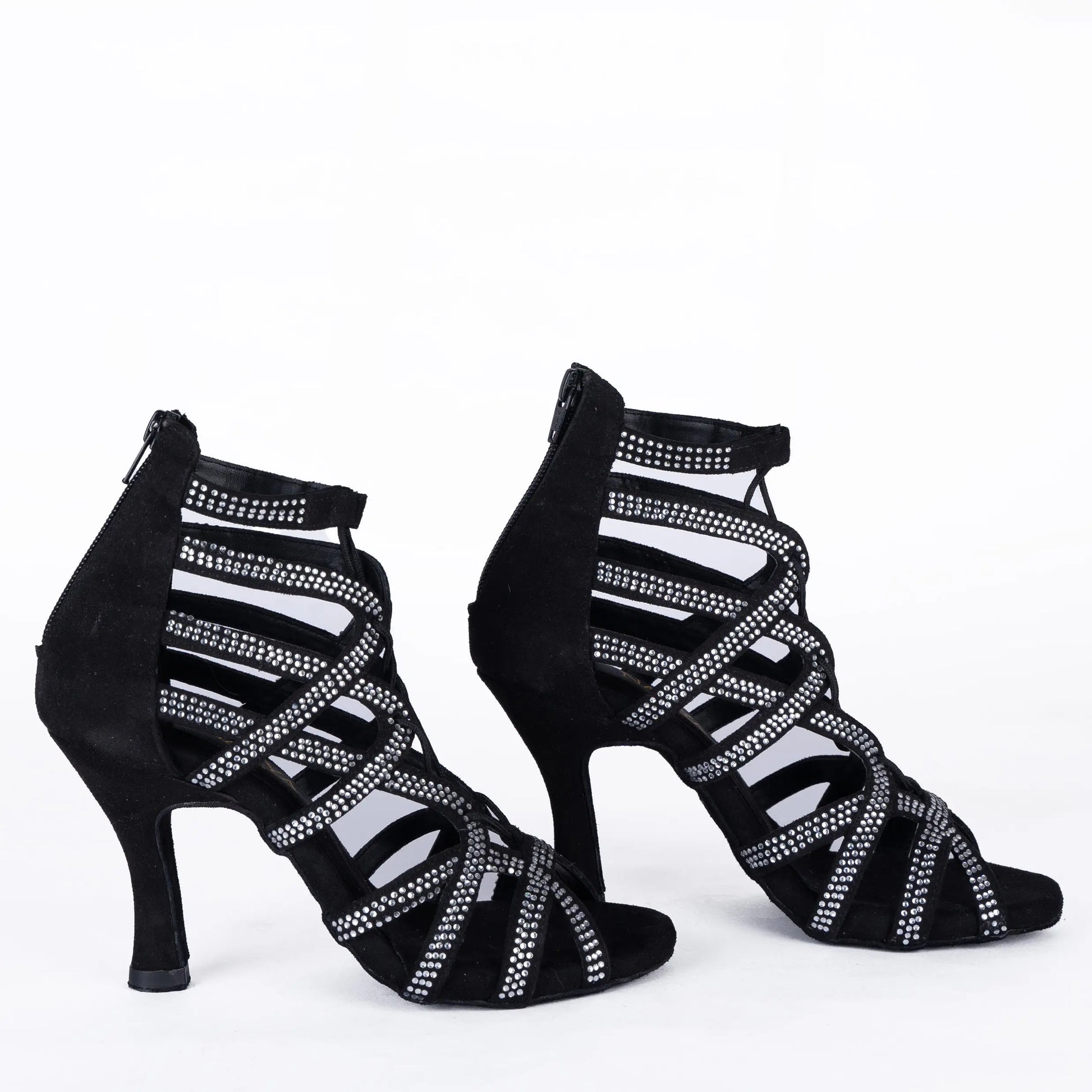 Black Rhinestone Heels - PETRA | Natya Shoes Natya Shoes