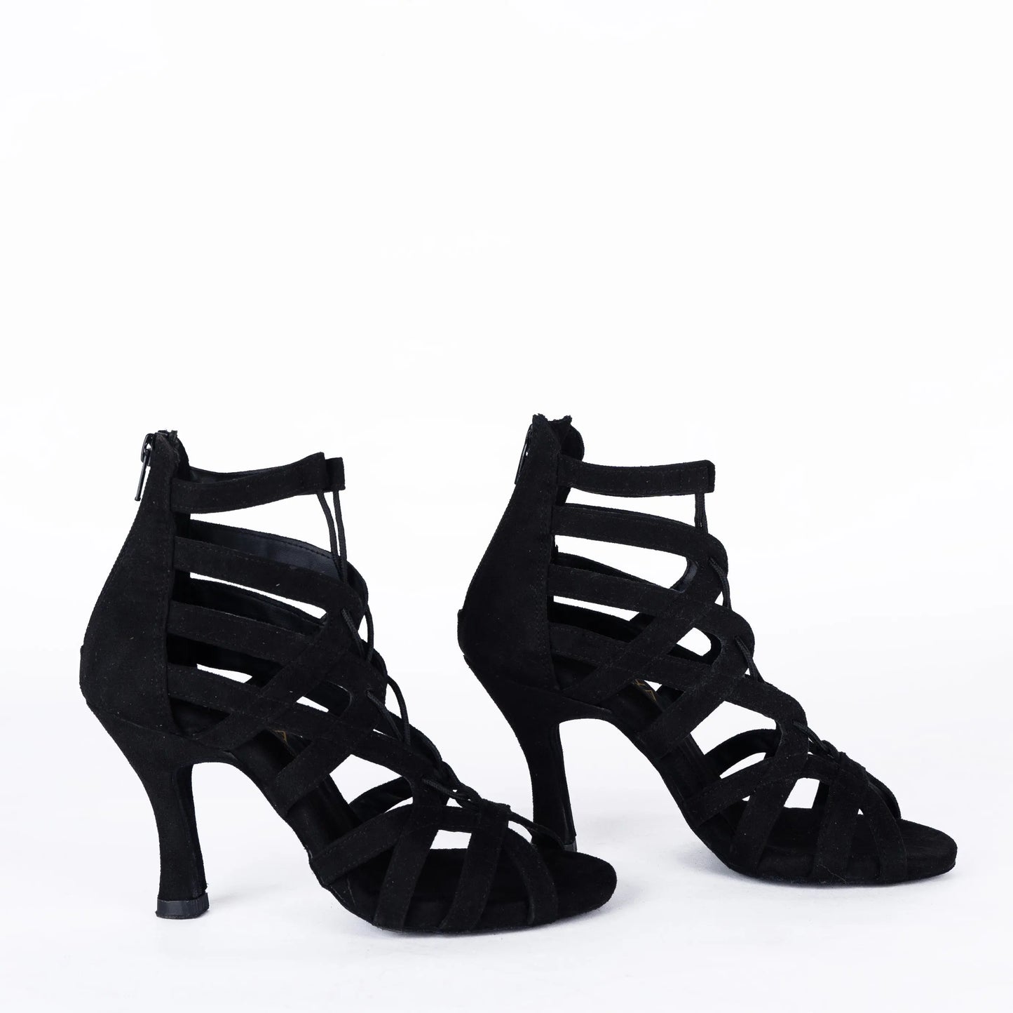 Black Lace-up Latin Dance Heels - PRISM | Natya Shoes Natya Shoes