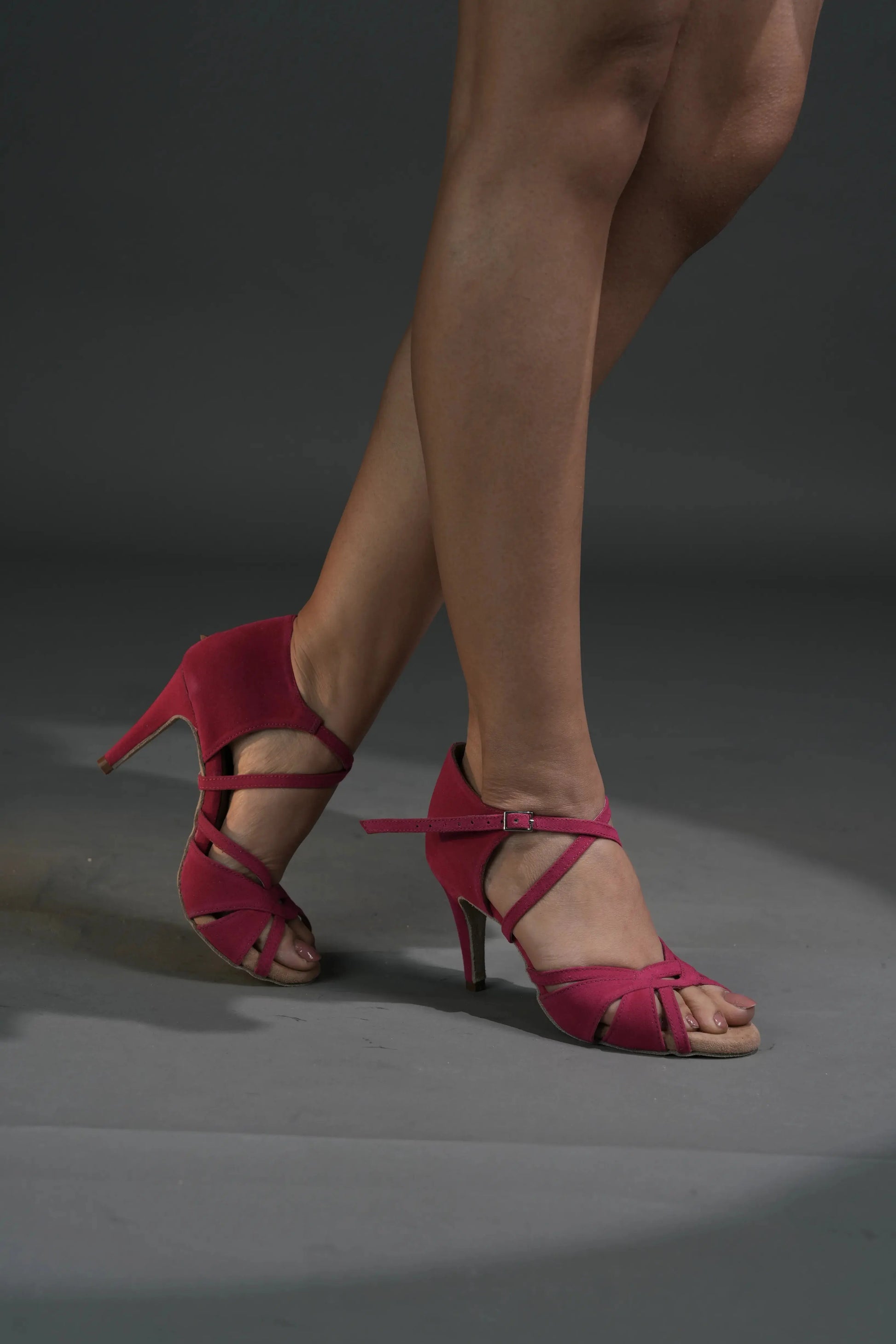 Hot Pink Suede Latin Dance Heels - FLOR | Natya Shoes Natya Shoes