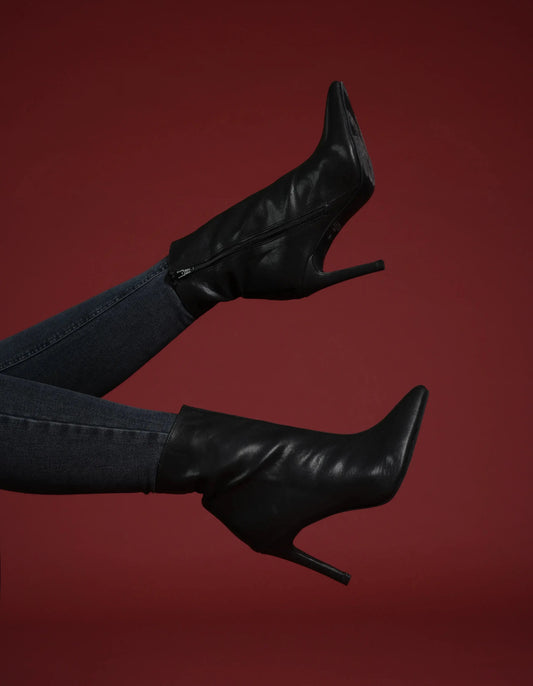 Black Pointed closed Toe Boots - NOVA | Natya Shoes Natya Shoes