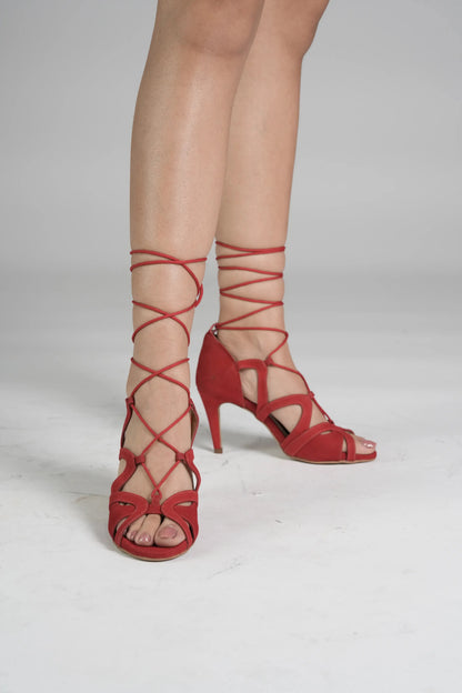 Suede Lace-up Latin Dance Heels – PETALS | Natya Shoes Natya Shoes