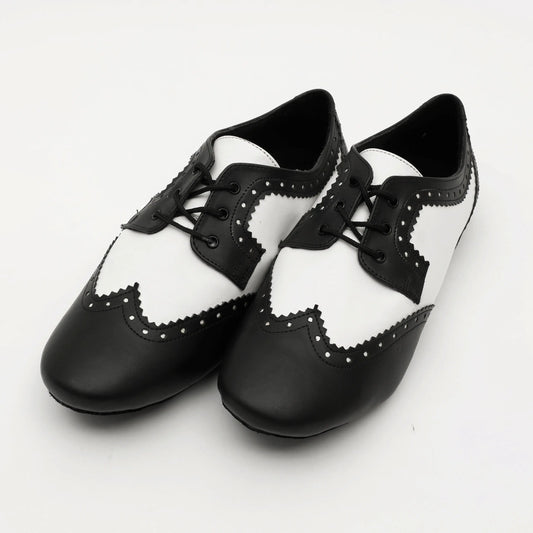 Black & White Latin Shoes - Twins | Natya Shoes