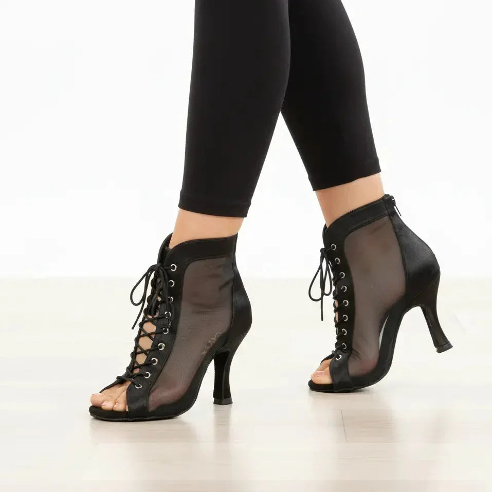 Black Fully adaptable Latin Lace up Heels – MAYA | Natya Shoes Natya Shoes