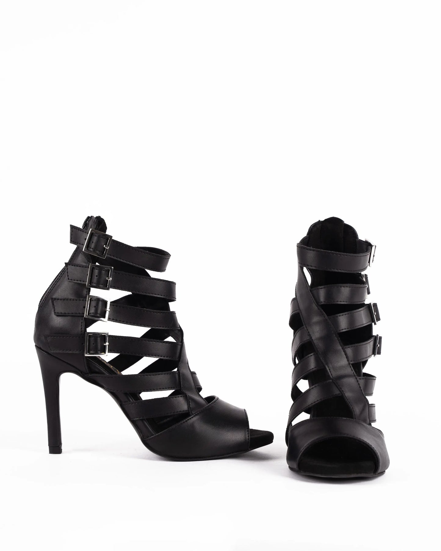 Black Heels with a cage design - CASCADE | Natya Shoes Natya Shoes