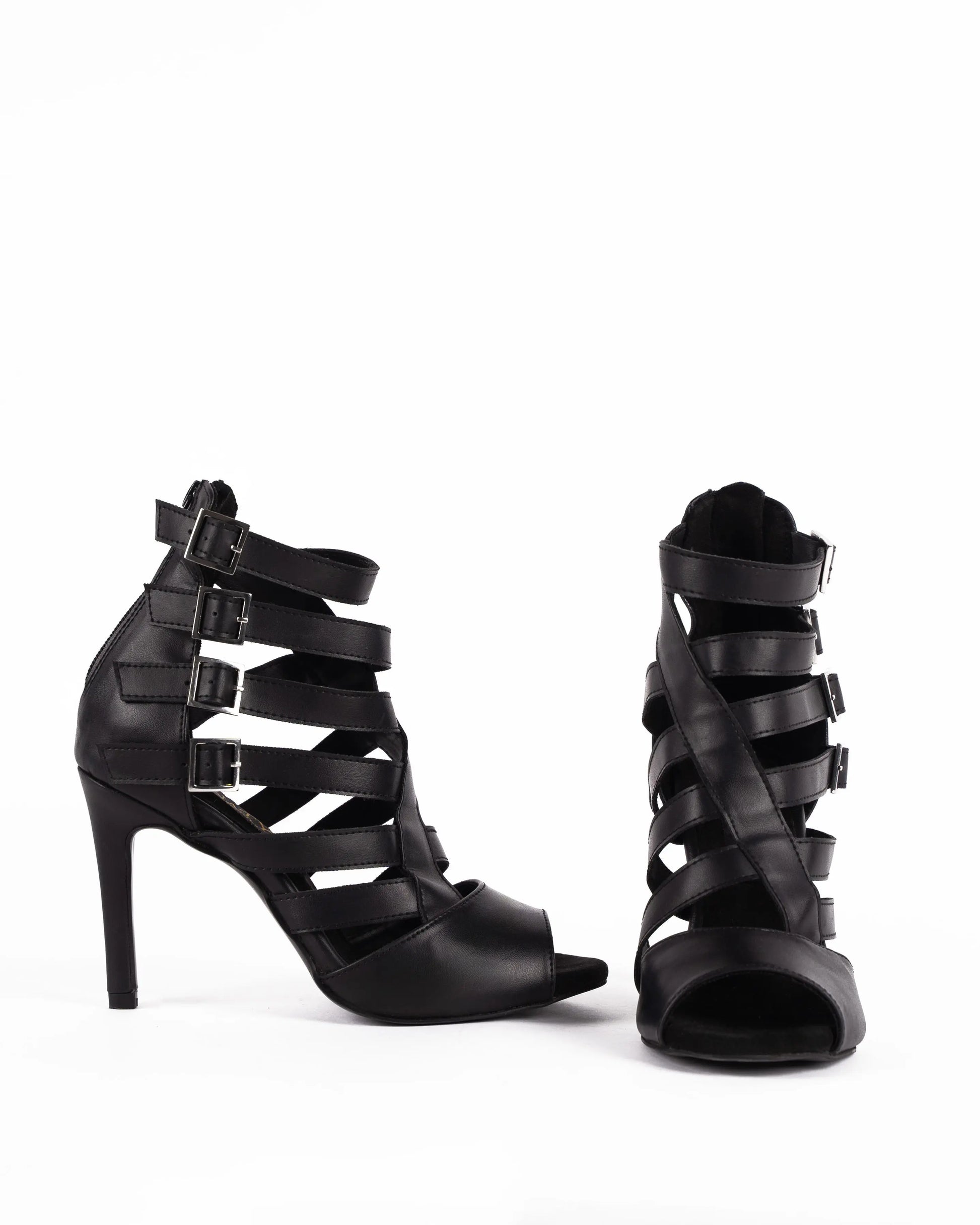Black Heels with a cage design - CASCADE | Natya Shoes Natya Shoes