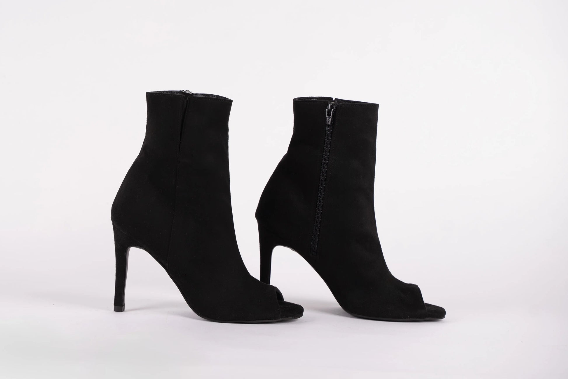 Black Suede Booties - FLARE | Natya Shoes Natya Shoes