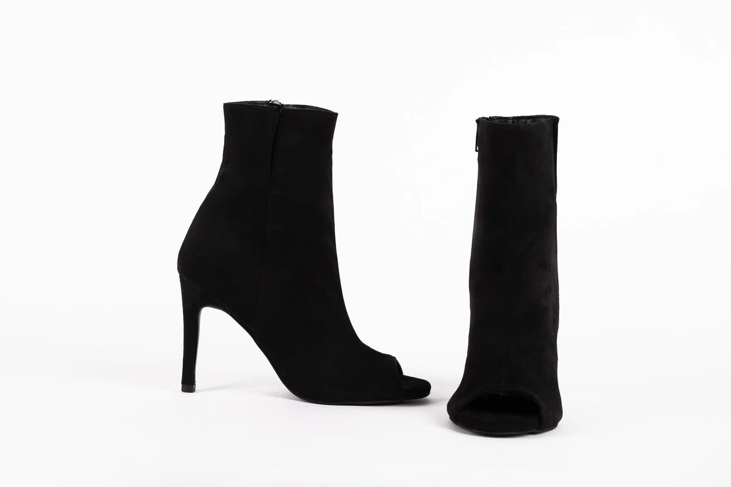 Black Suede Booties - FLARE | Natya Shoes Natya Shoes