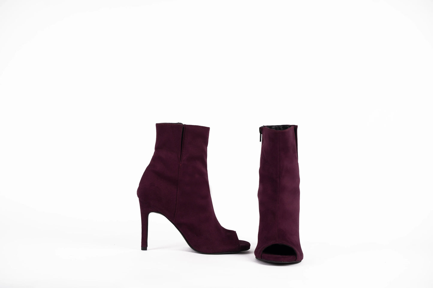 Wine Suede Booties - FLARE | Natya Shoes Natya Shoes