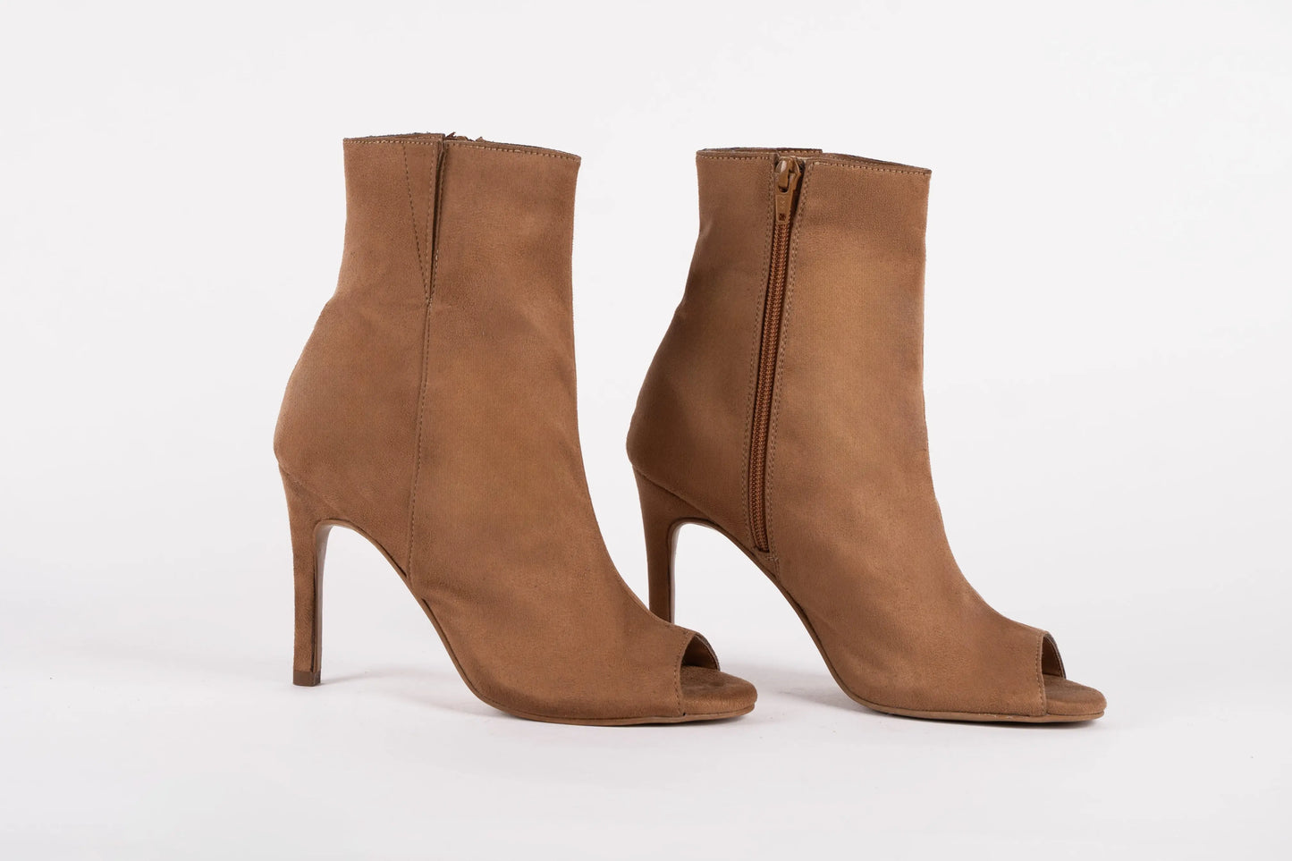Bronze Suede Booties - FLARE | Natya Shoes Natya Shoes