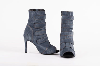 Blue Open toe Heels in Denim - DENIM | Natya Shoes Natya Shoes