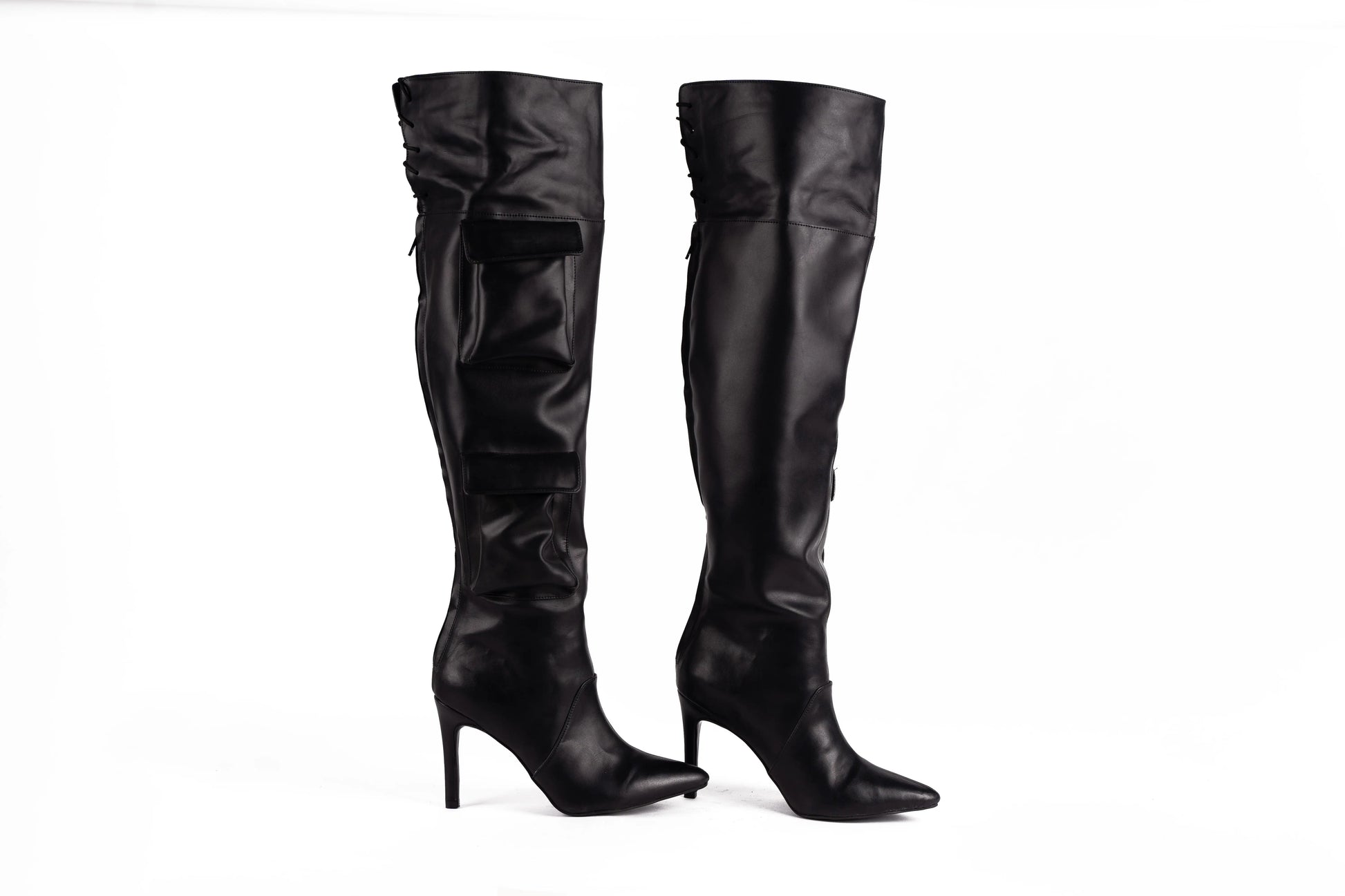 Pointed Closed Toe Long Boots with Pockets - CAROL | Natya Shoes Natya Shoes