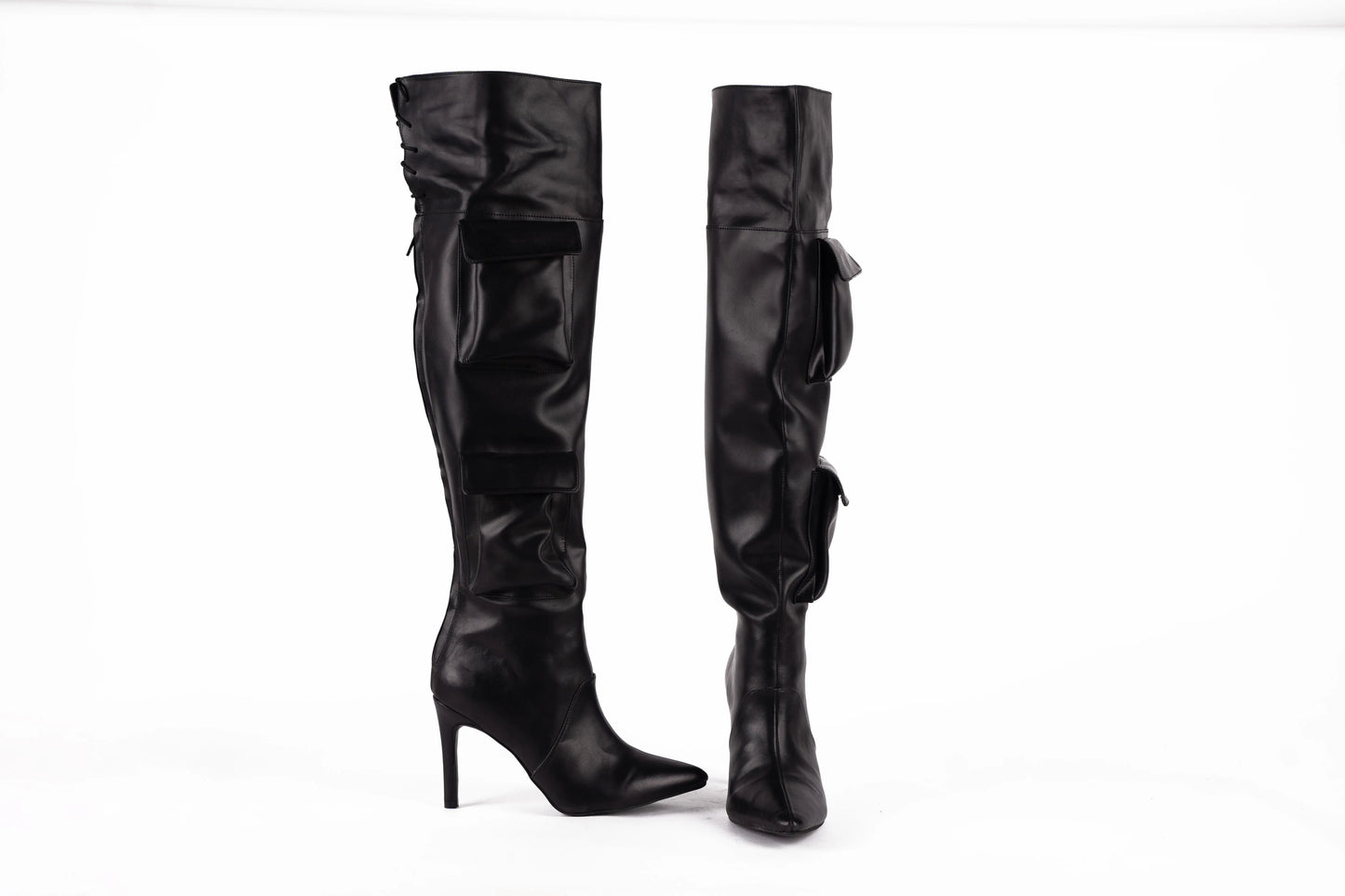 Pointed Closed Toe Long Boots with Pockets - CAROL | Natya Shoes Natya Shoes