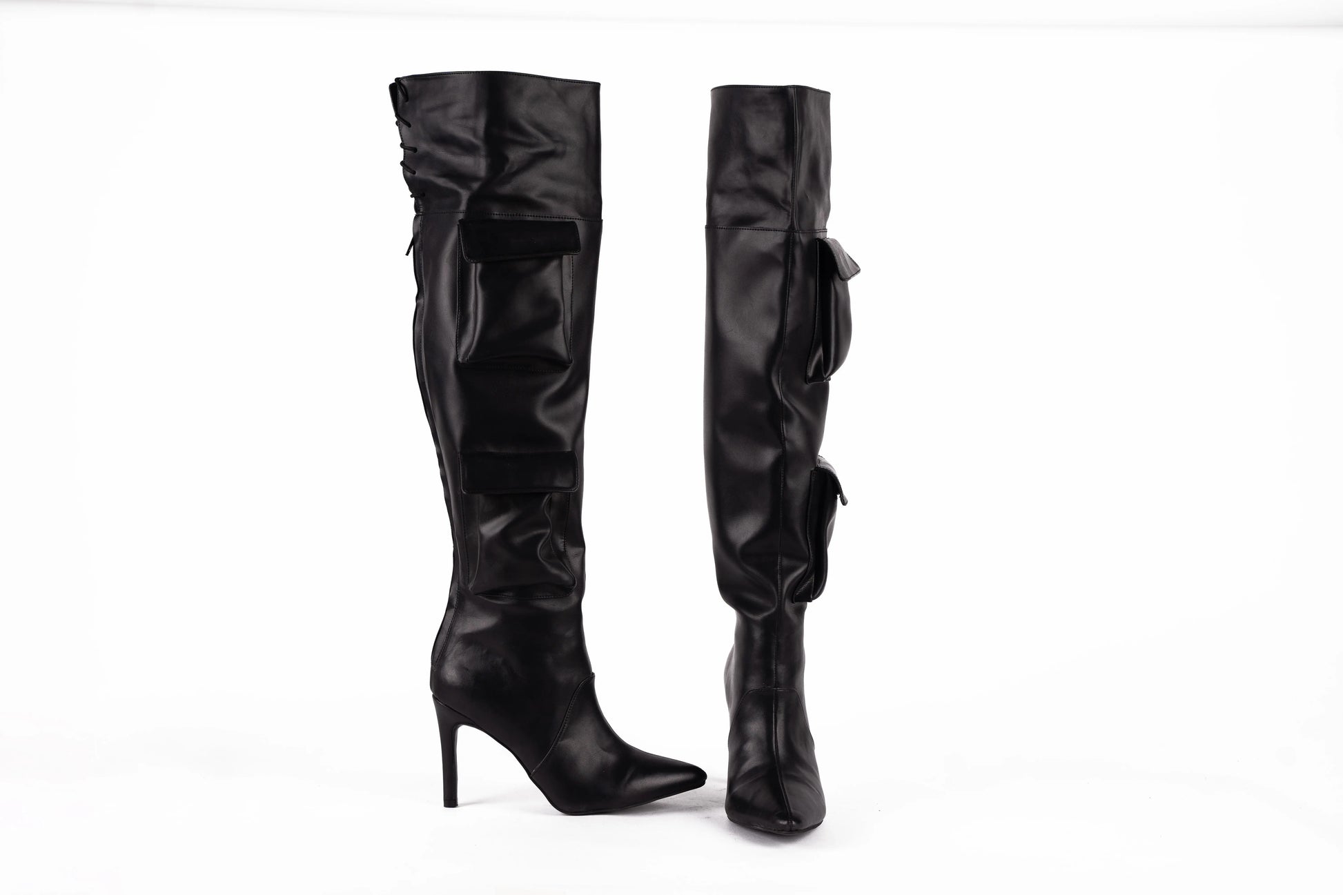 Pointed Closed Toe Long Boots with Pockets - CAROL | Natya Shoes Natya Shoes