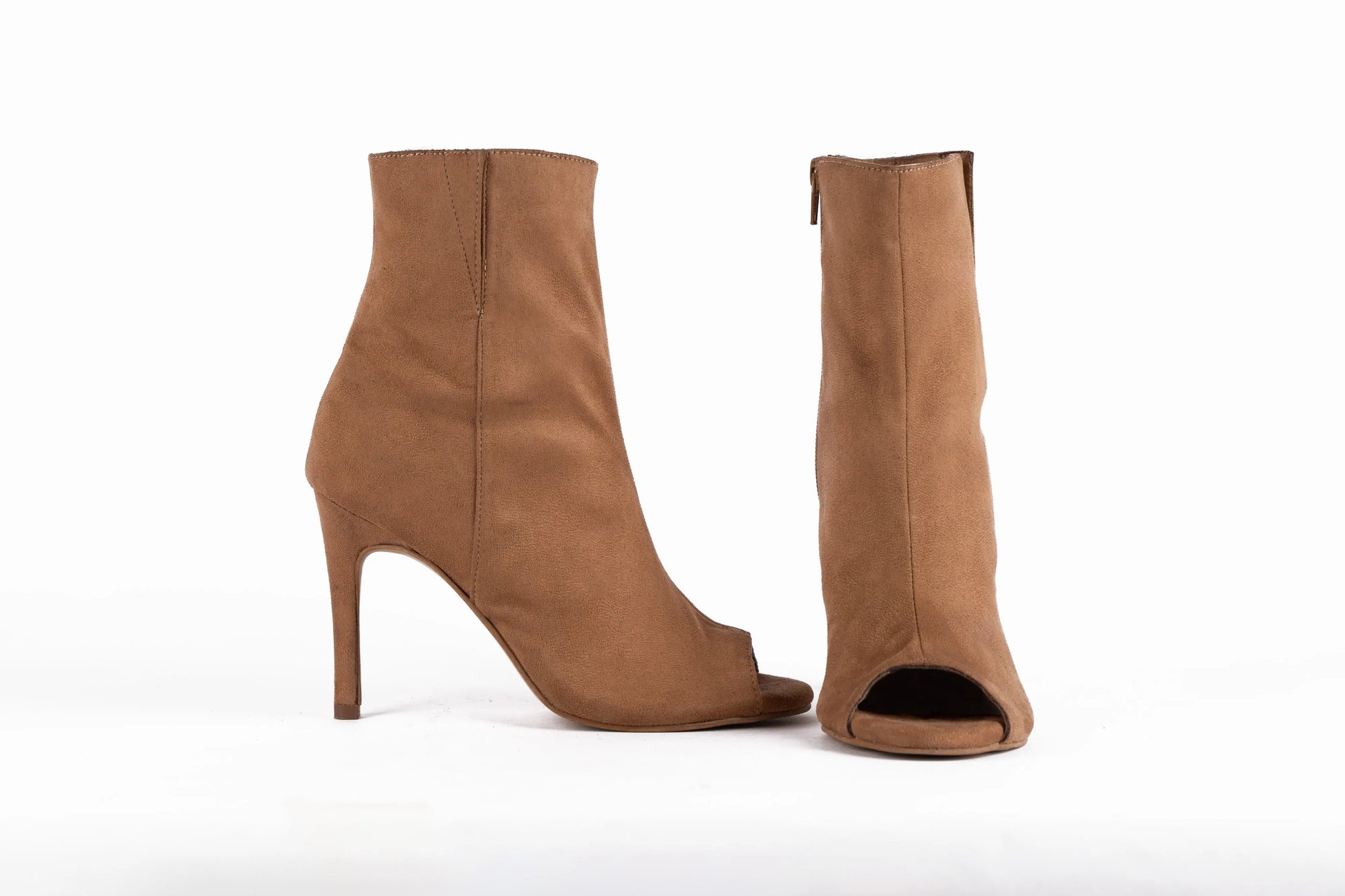Bronze Suede Booties - FLARE | Natya Shoes Natya Shoes