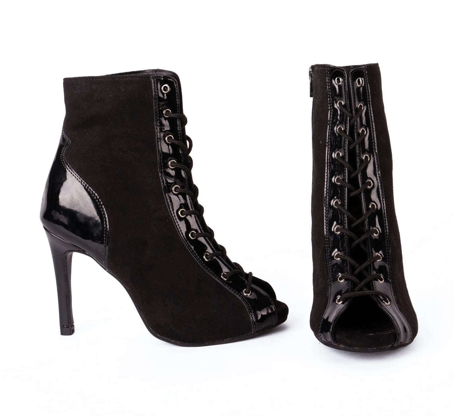 Black Fully Adjustable Lace-up Heels -Empress | Natya Shoes Natya Shoes